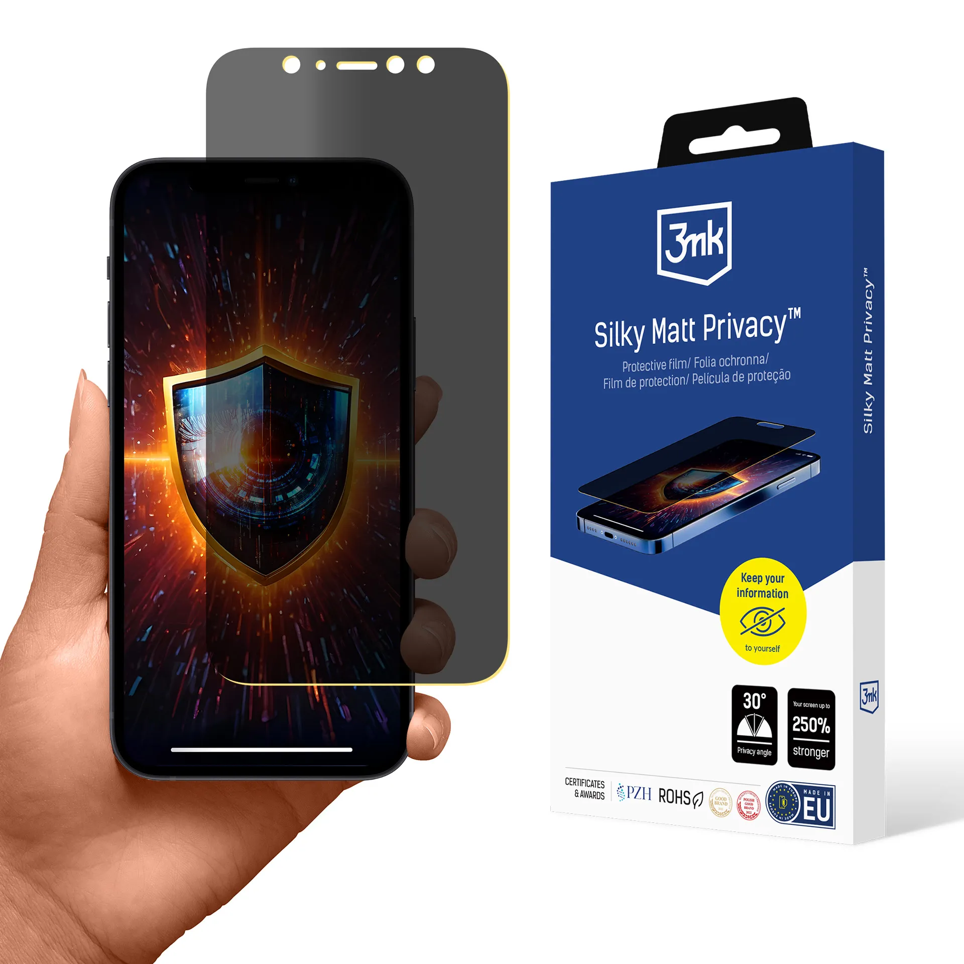 Film anti-espion pour Apple iPhone 12 Mini - 3mk Silky Matt Privacy